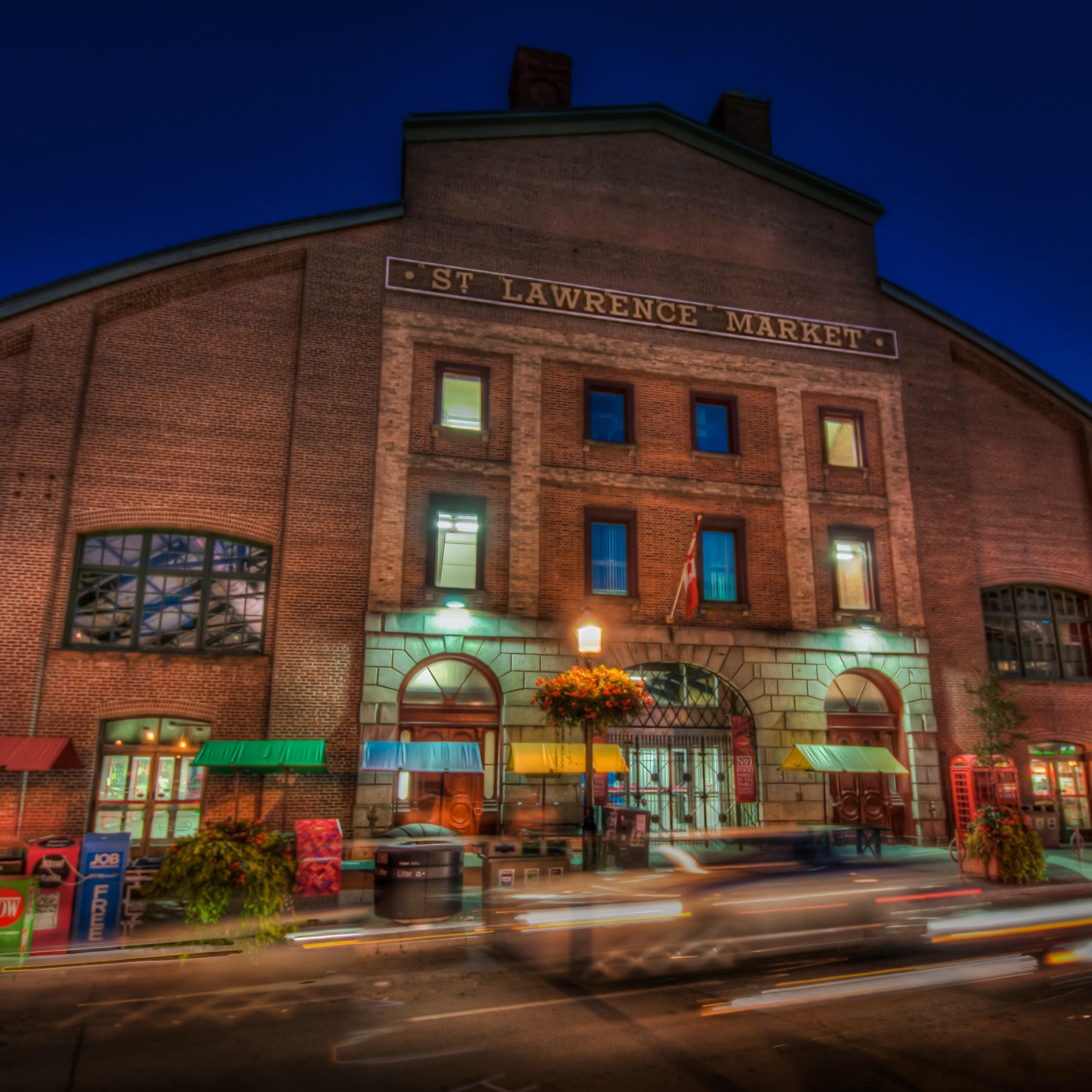 Evening view of the St. Lawrence Market in Toronto