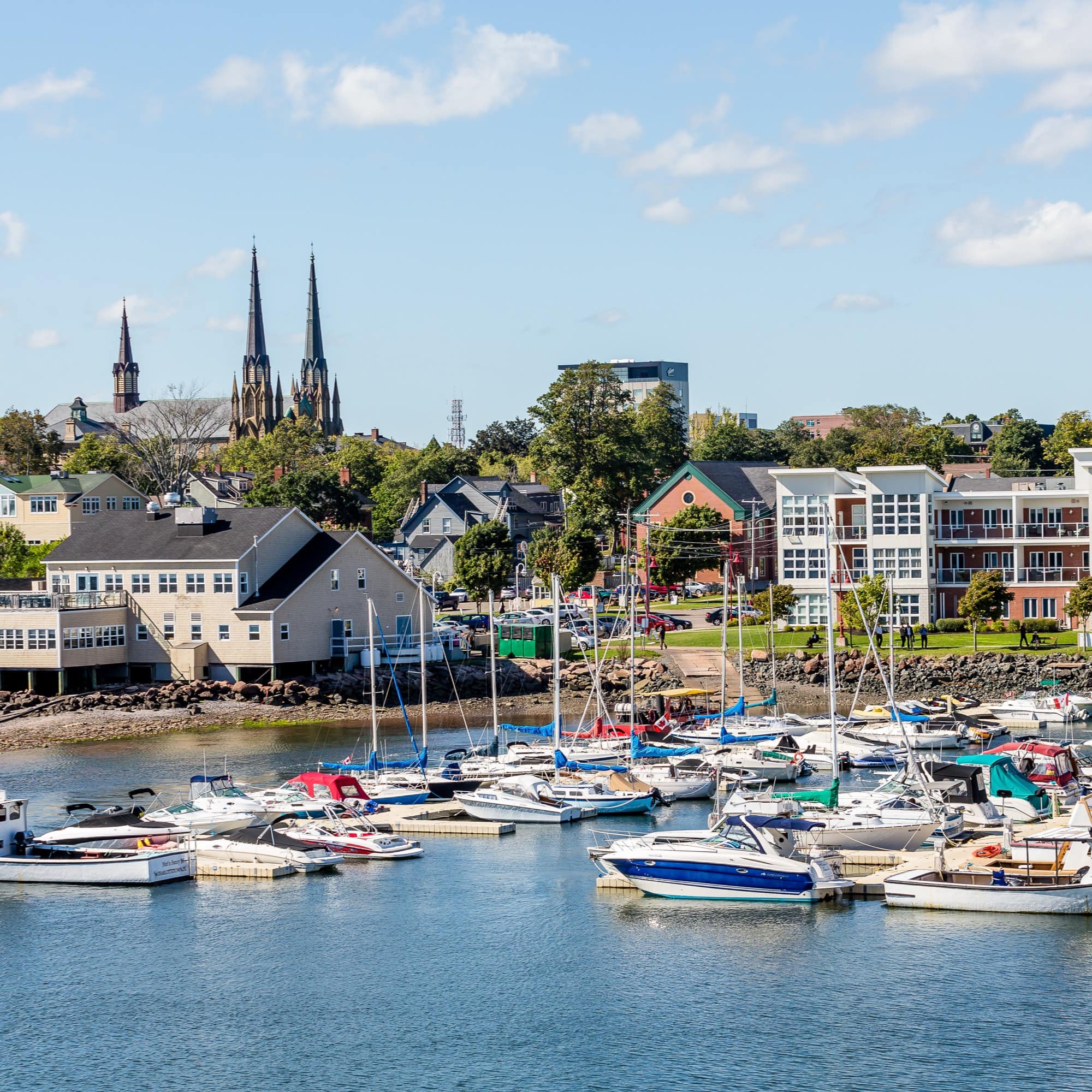 Fishing boats in the harbor of Charlottetown in Prince Edward Island