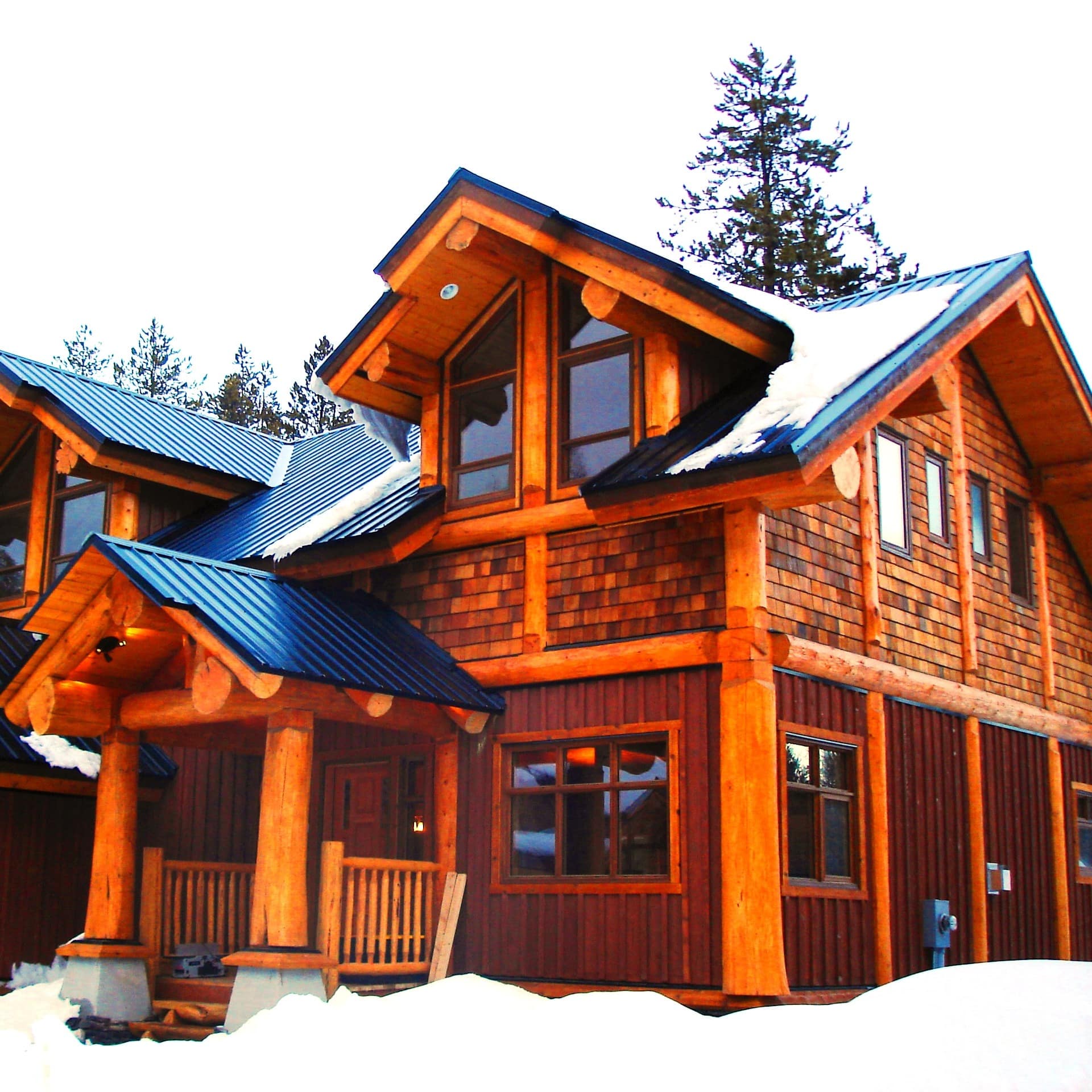 Snow-covered cabin in Kimberley, BC, Canada
