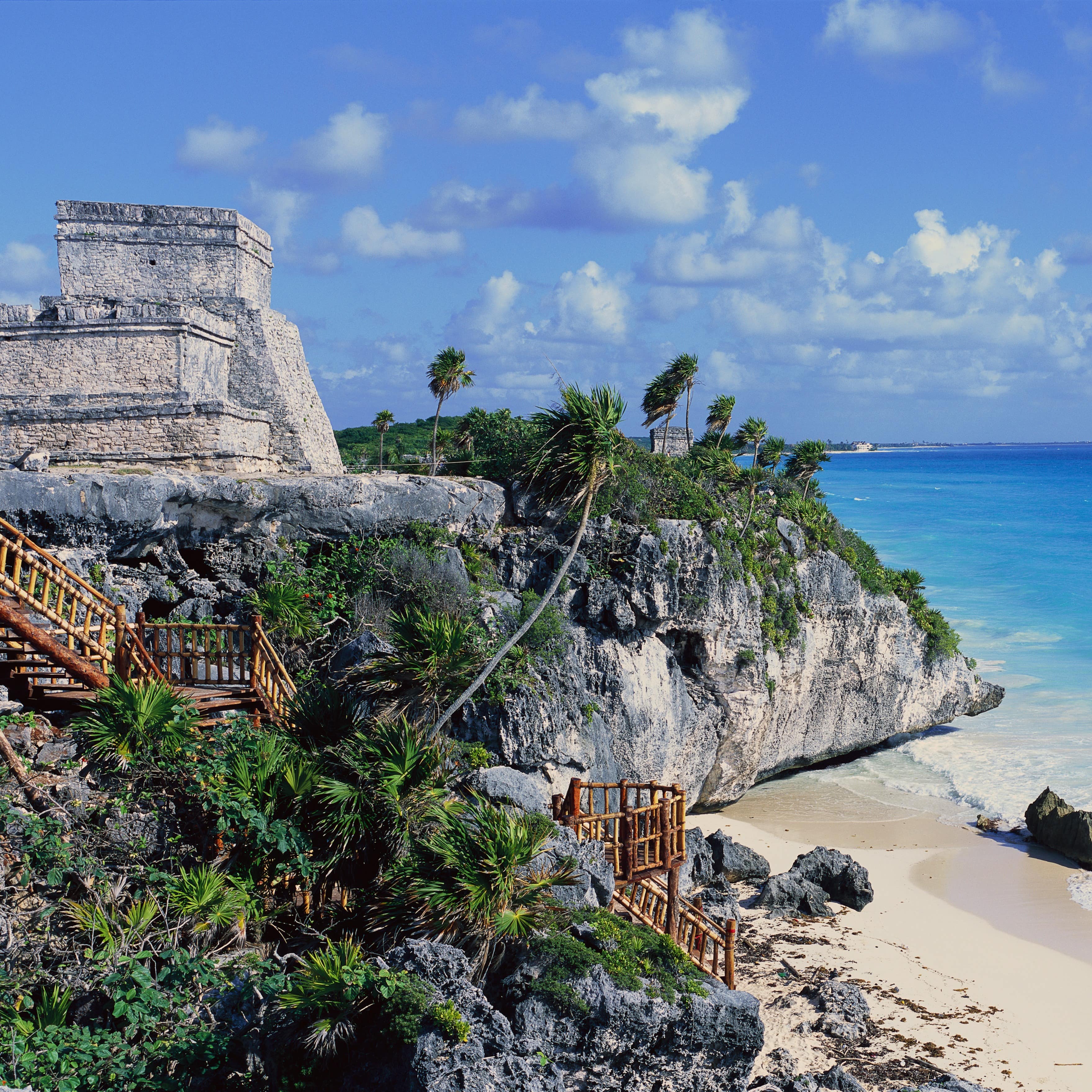 Ancient ruins and an ocean view
