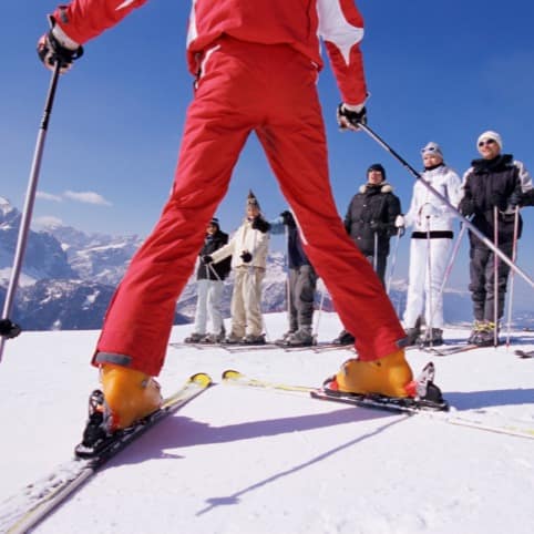 Ski instructor teaching a class