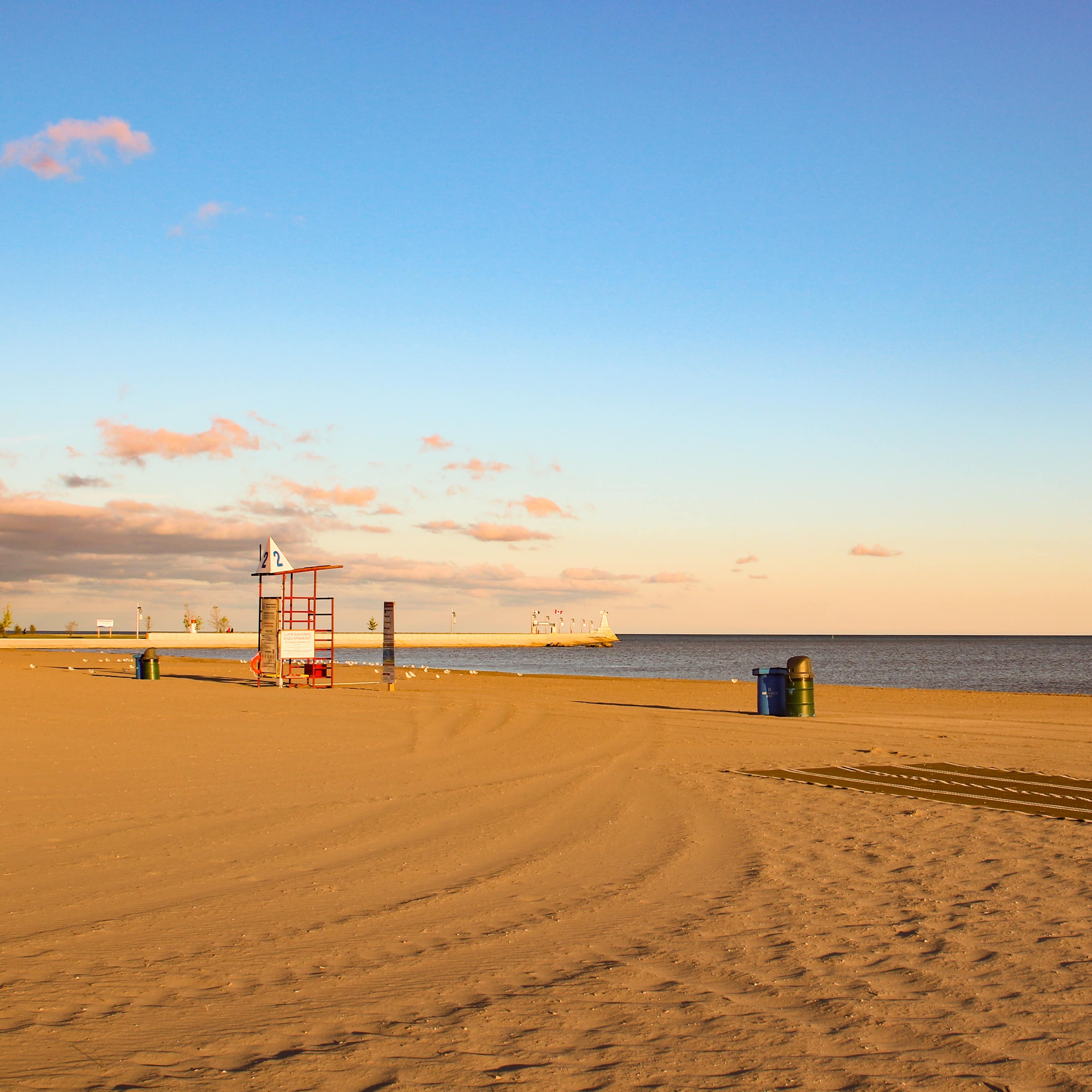 View of Lake Erie, the beach, and Port Stanley