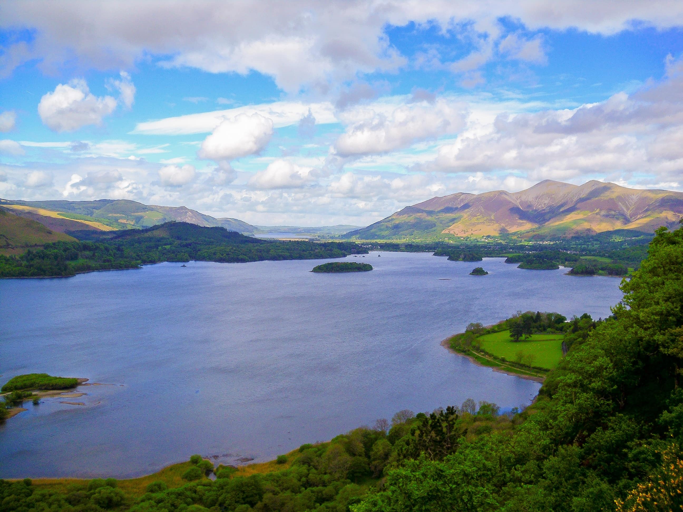 A view of Derwent Water from the mountains around Keswick