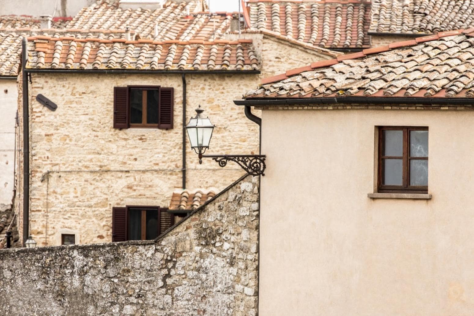 The traditional Tuscan houses of Volterra, Italy