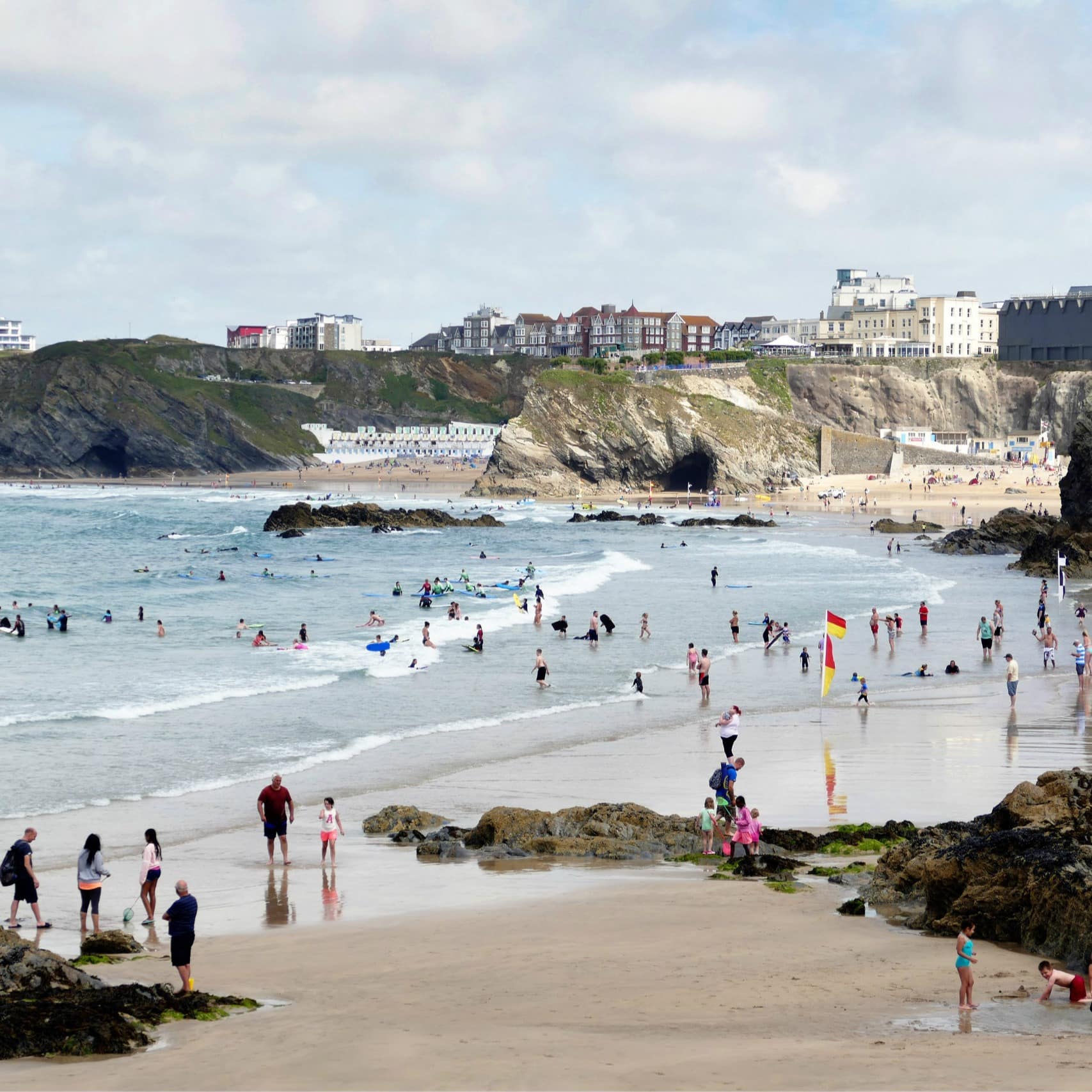The beach in Newquay, Cornwall