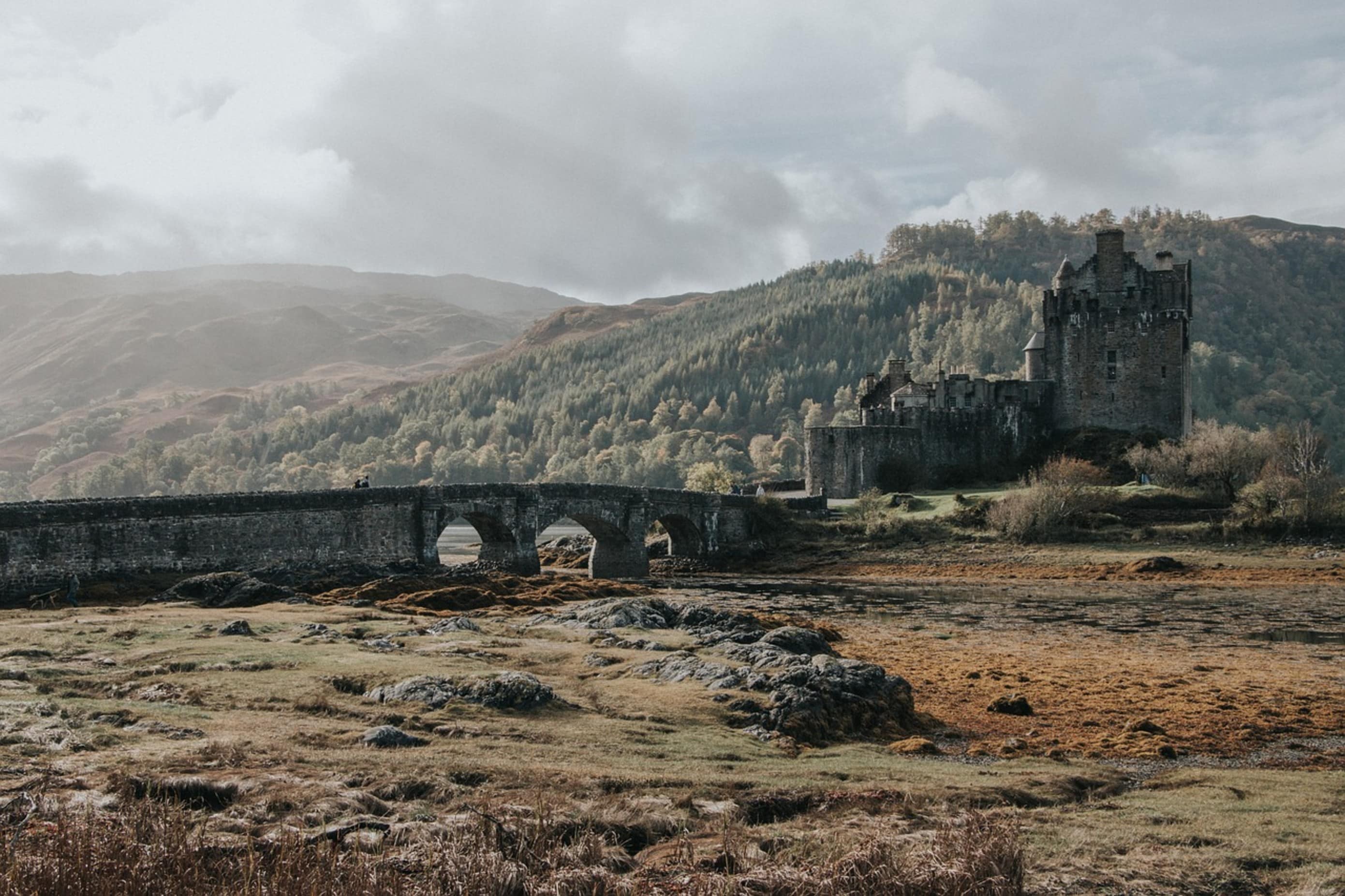 A haunting castle ruin in the Scottish Highlands