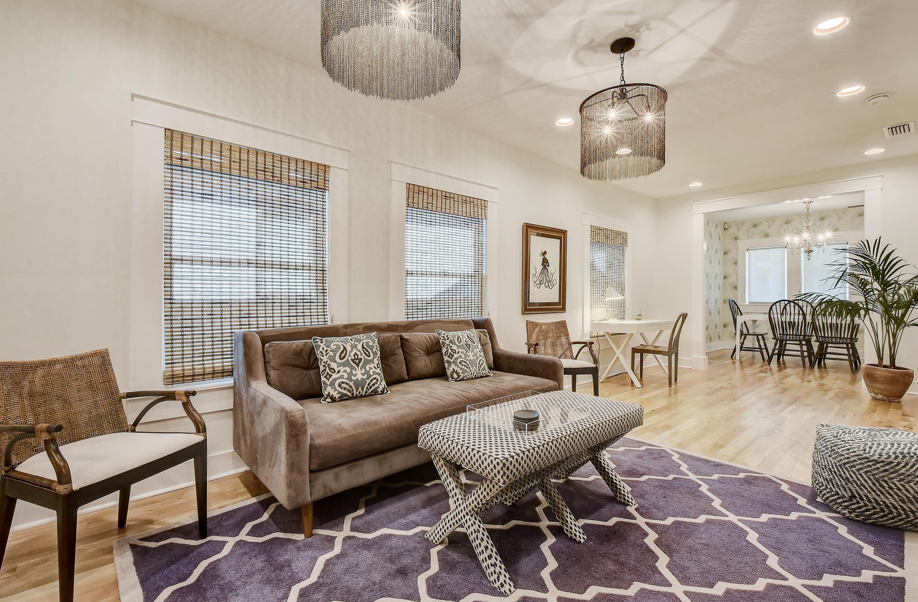 This newly renovated and professionally decorated bungalow is located in East Austin