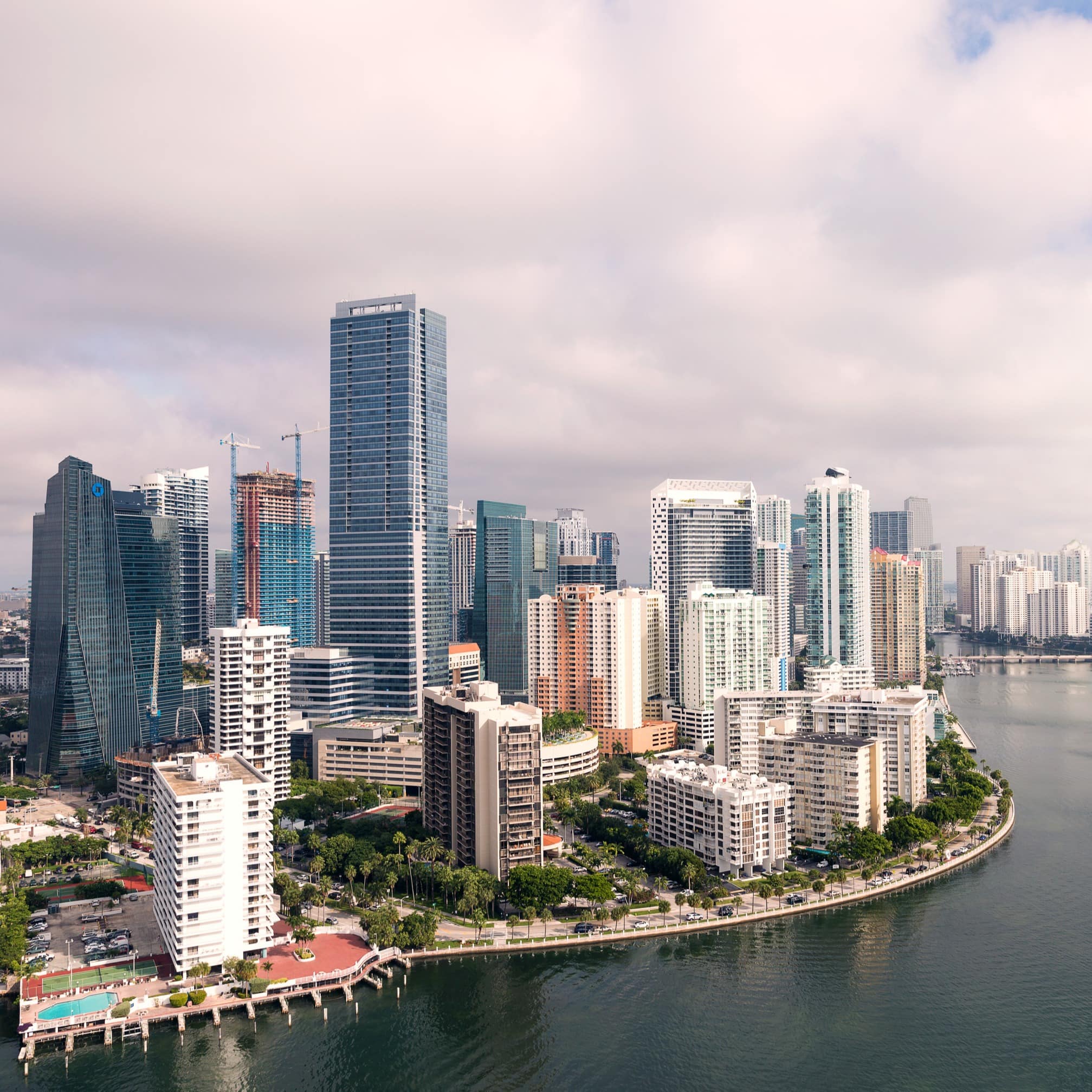 Miami skyline on the coast