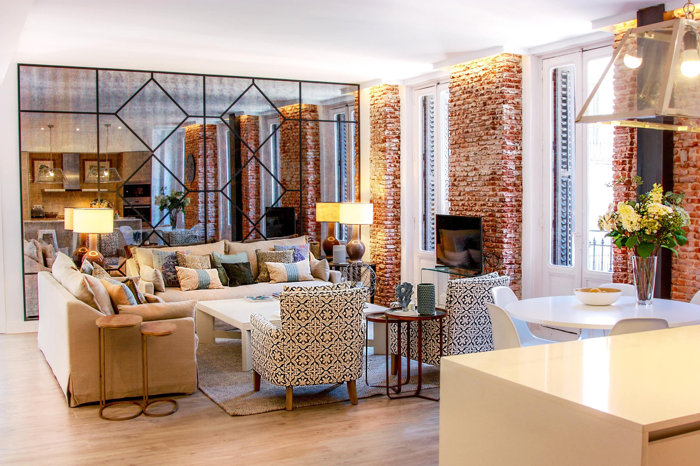 This luxury apartment features ten balconies and plenty of room for the whole group to spread out
