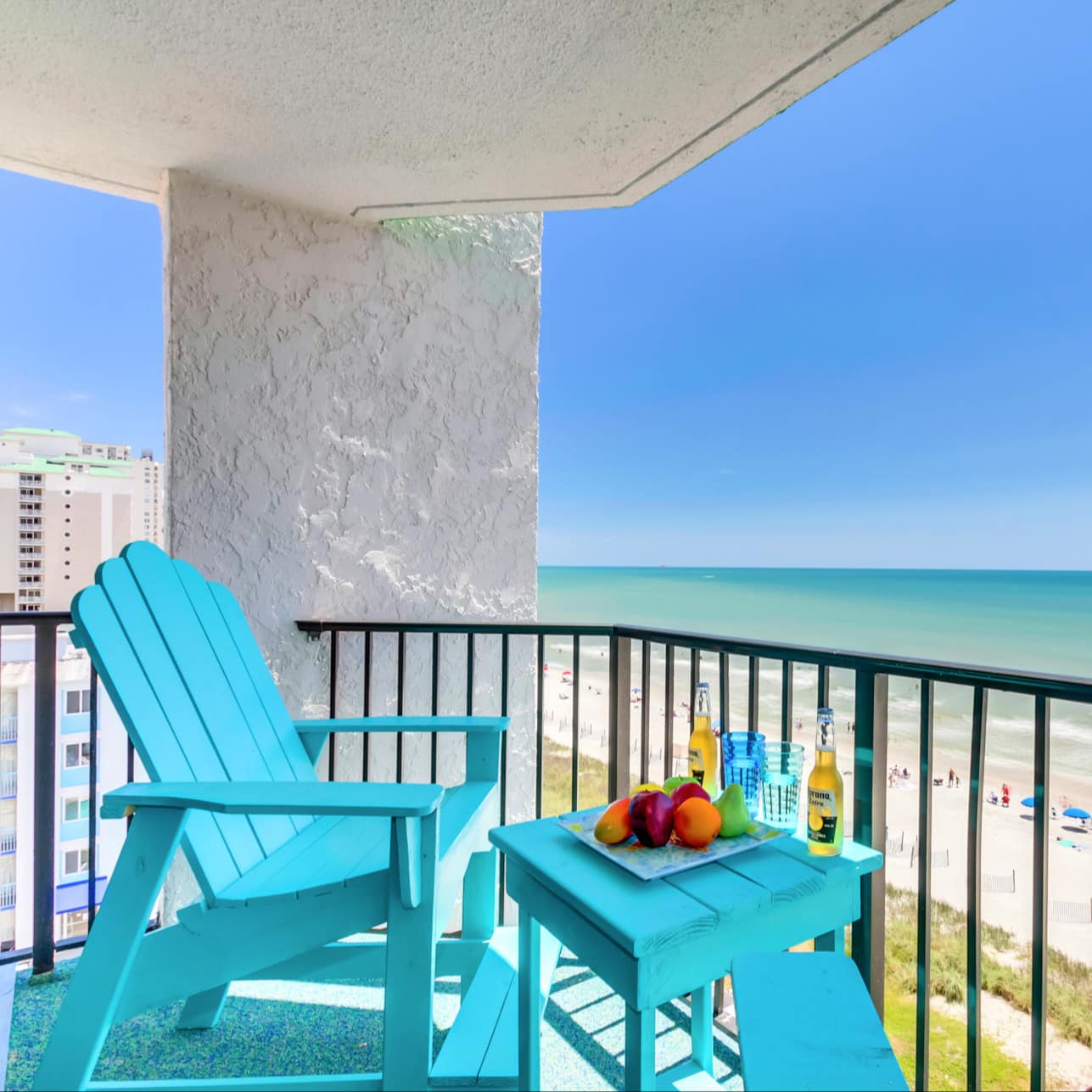 balcony with beach view on the myrtle beach