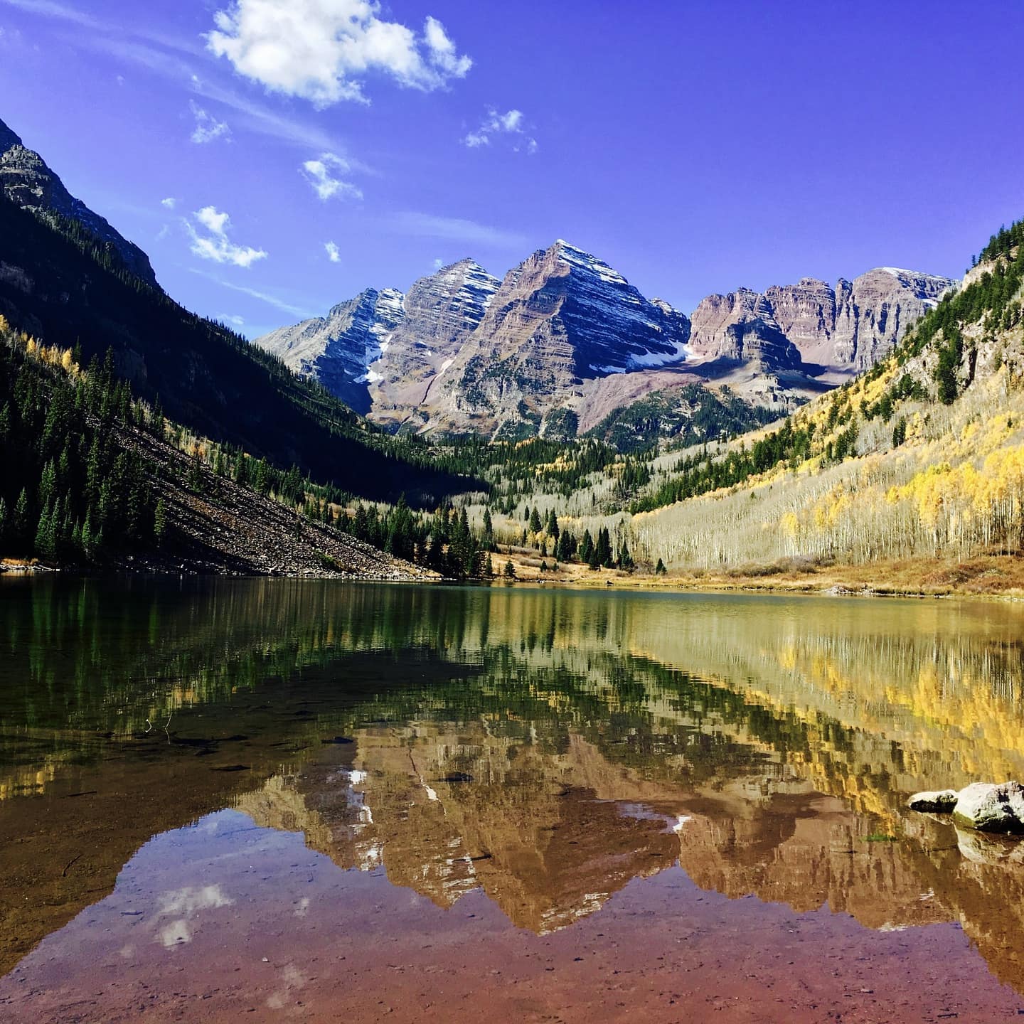 The Maroon Bells peaks near Aspen, Colorado
