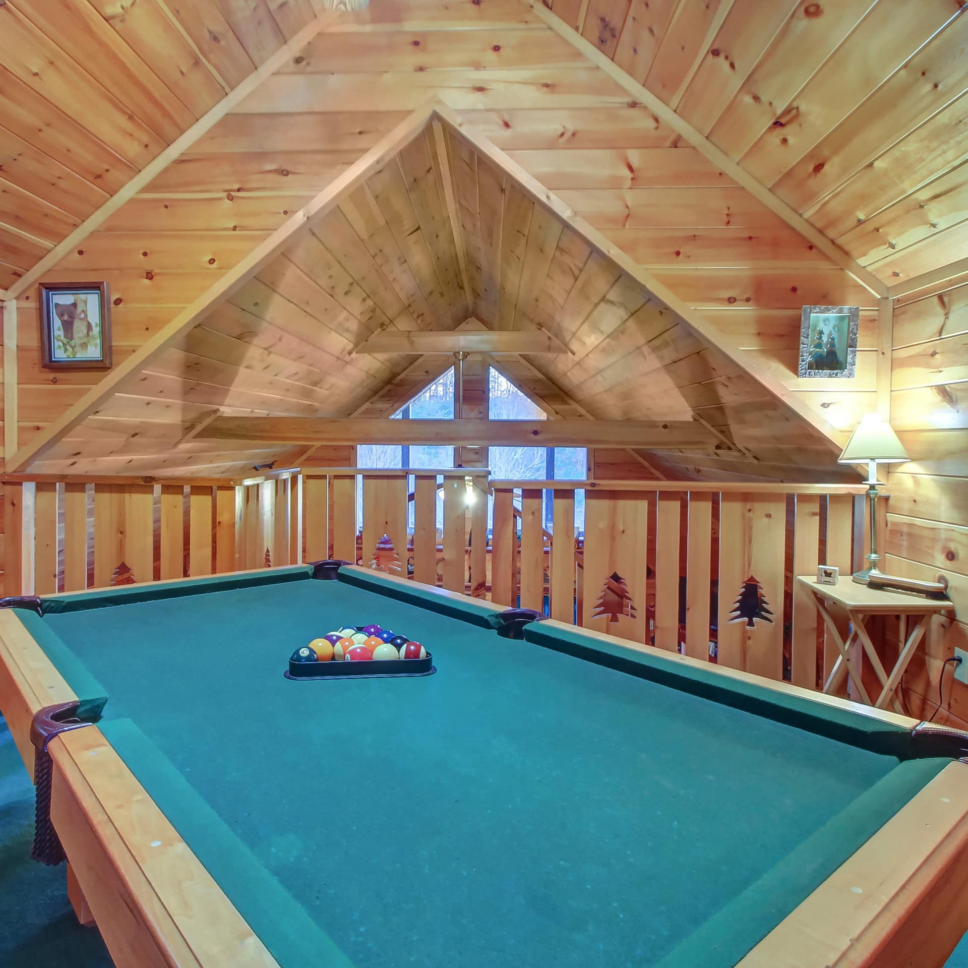 A game room in an affordable Pigeon Forge cabin rental