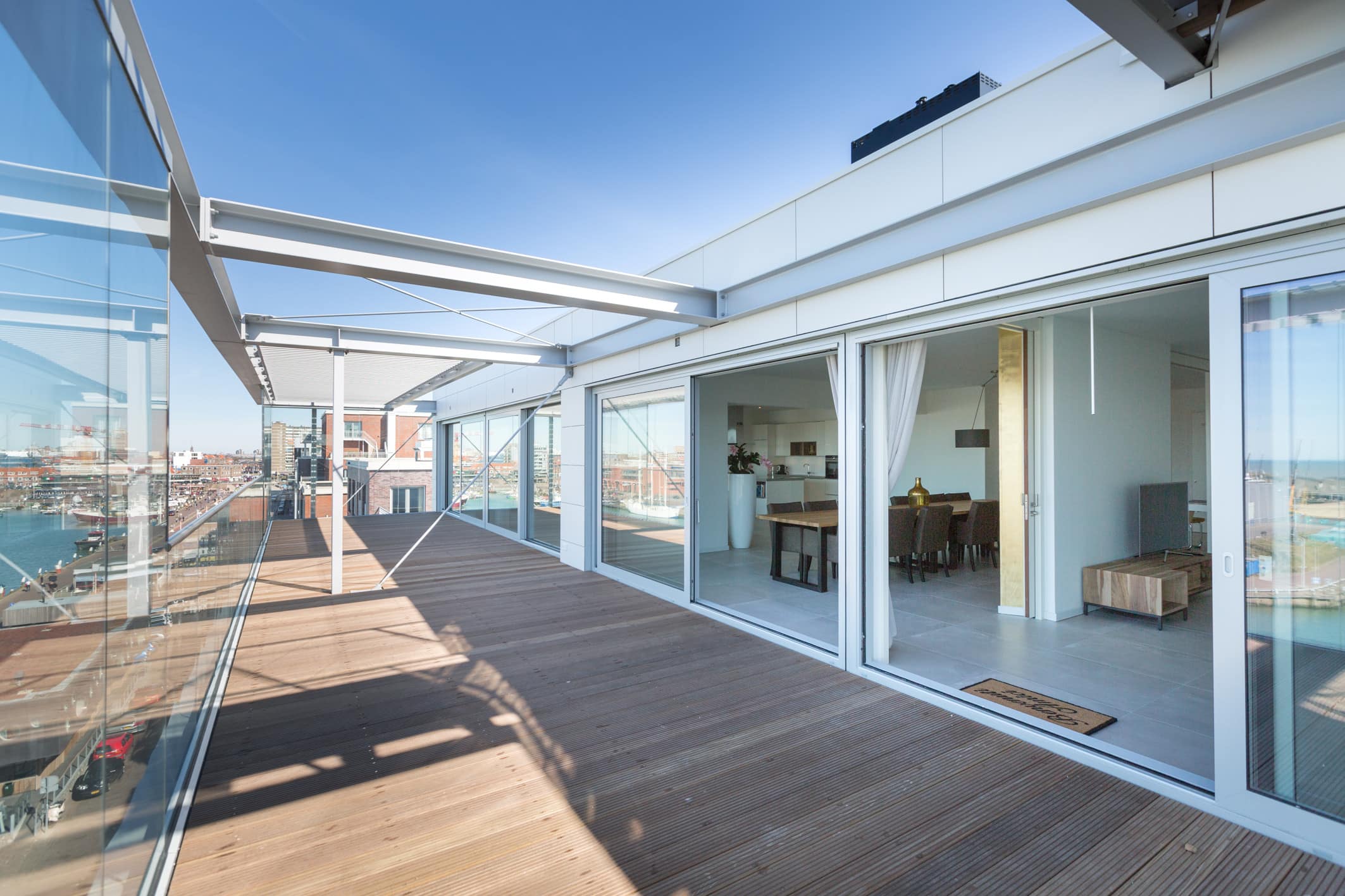 This luxurious penthouse in the charming port of Scheveningen sleeps up to six guests