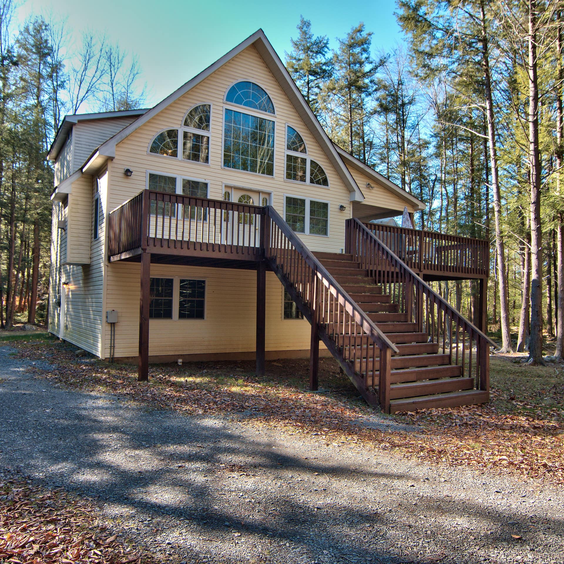 A rental chalet on Lake Guenevere, Poconos Mountains