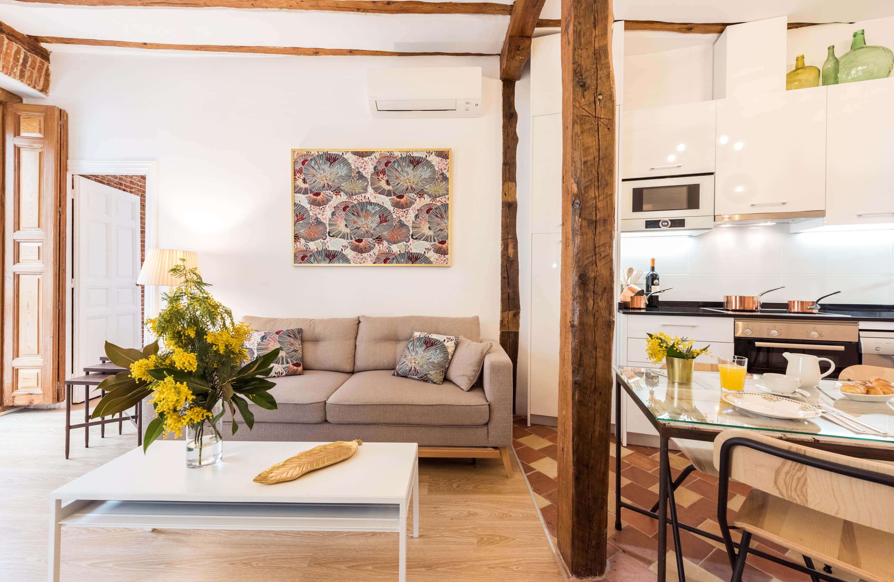 This fully renovated two-bedroom apartment has the capacity to sleep up to six travelers