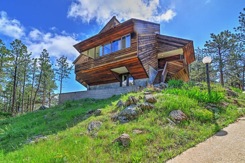This is a uniquely designed vacation home in Boulder, Colorado.