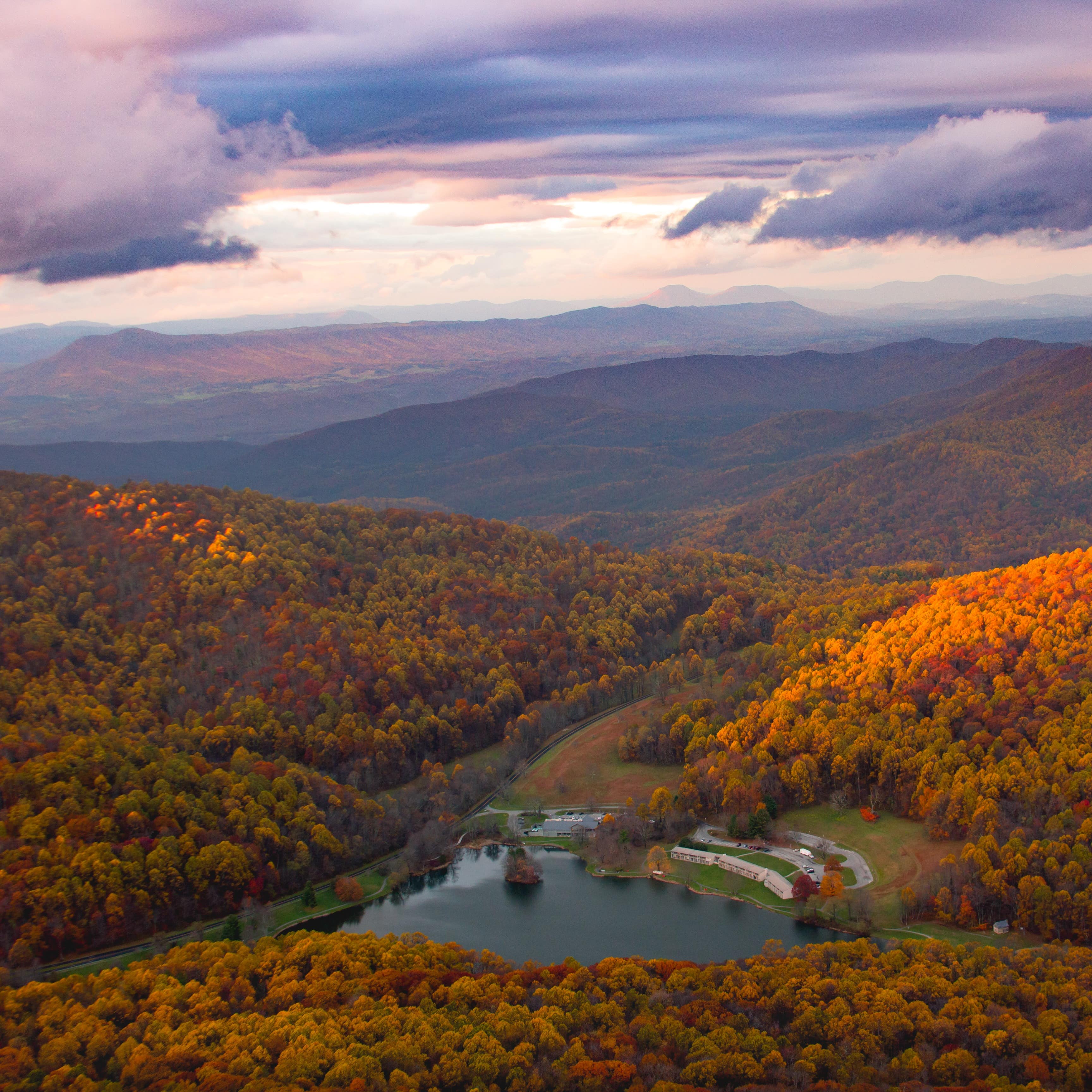 A view of Sharp Top mountain in Virginia