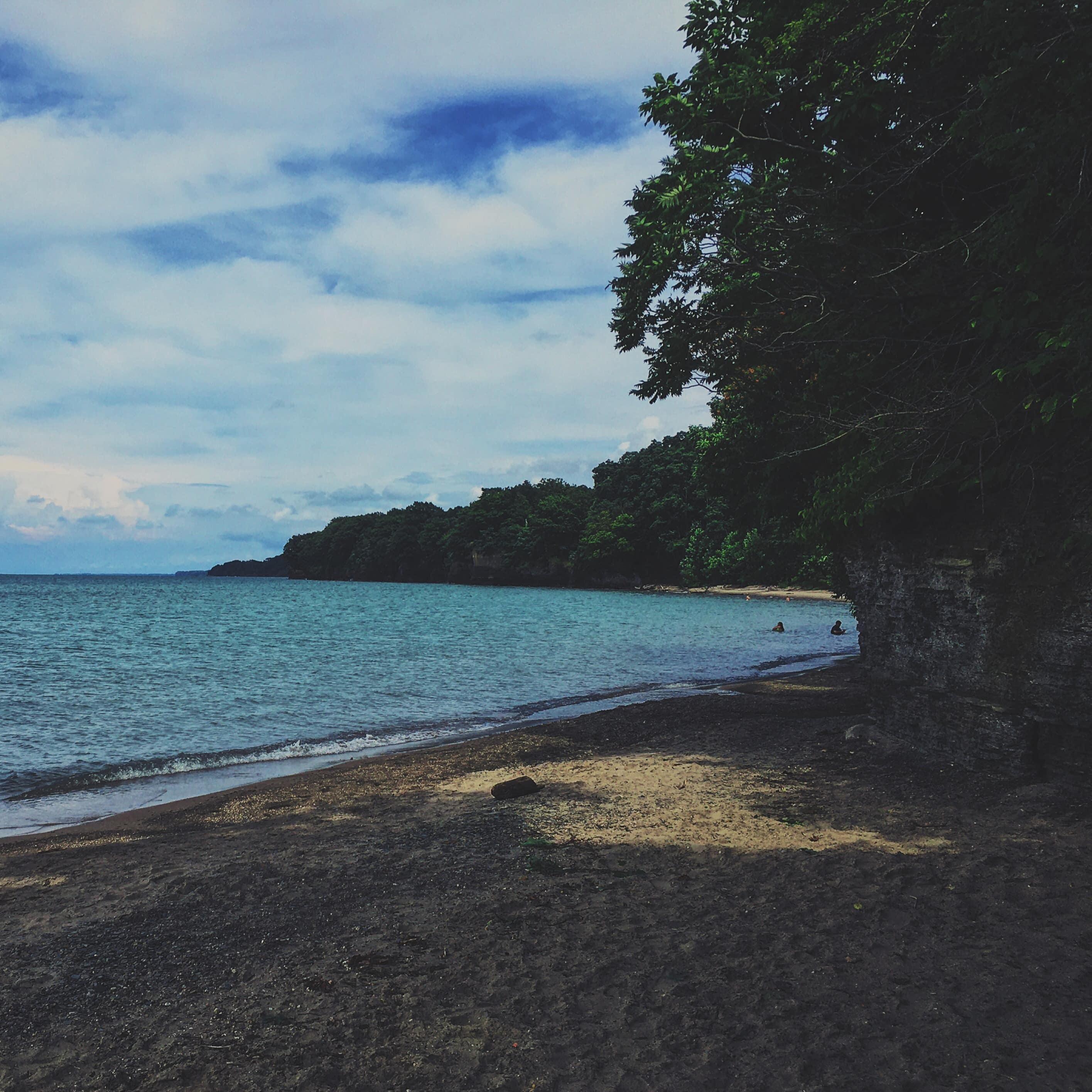 Beach at Lake Erie at sunset