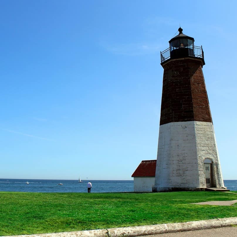 The famous Point Judith lighthouse in Narragansett