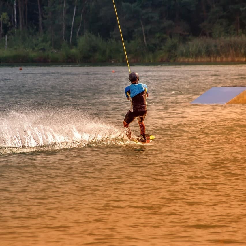 Wakeboarding on a lake