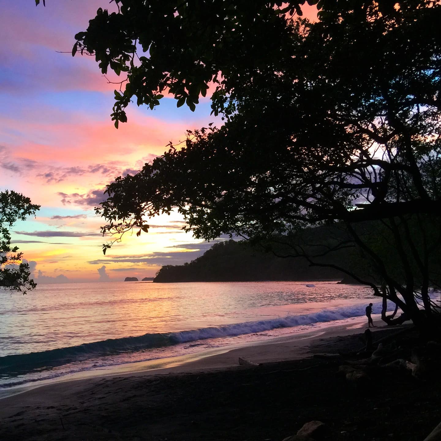 A beautiful sunset over the Pacific Ocean in Costa Rica
