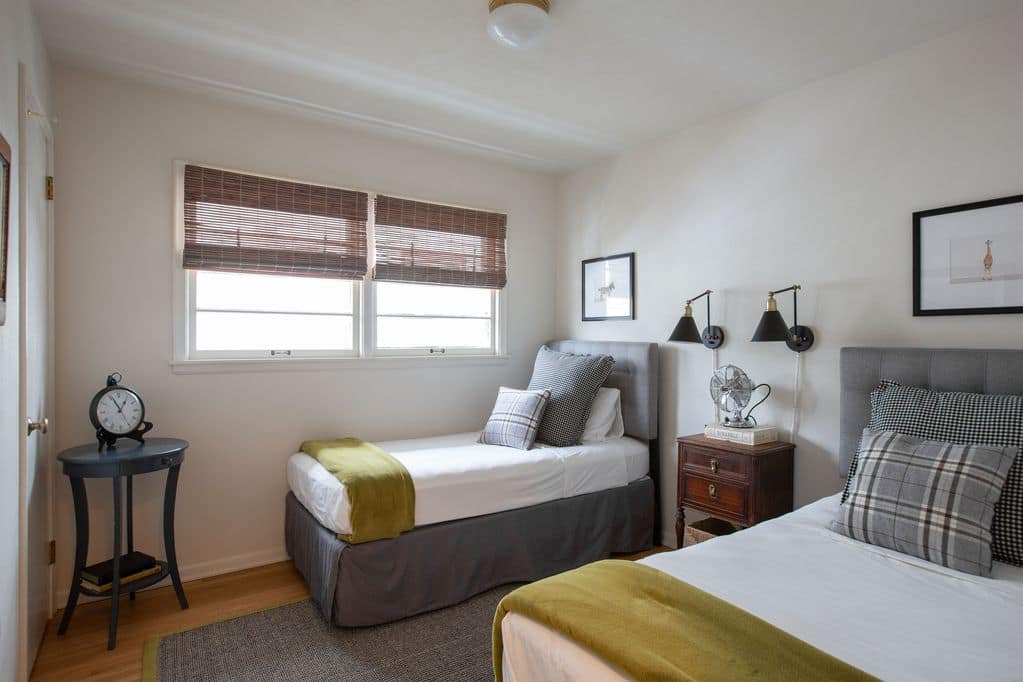 This is a bedroom with two twin-sized beds in St. Paul, Minnesota.