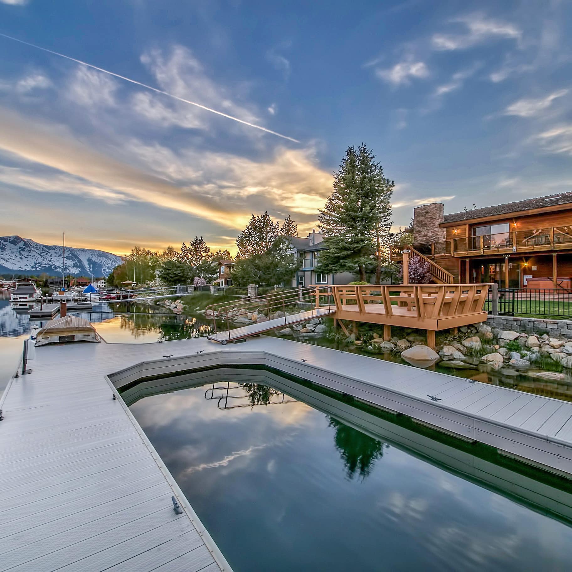 A house with a private dock and mountain views in Tahoe Keys